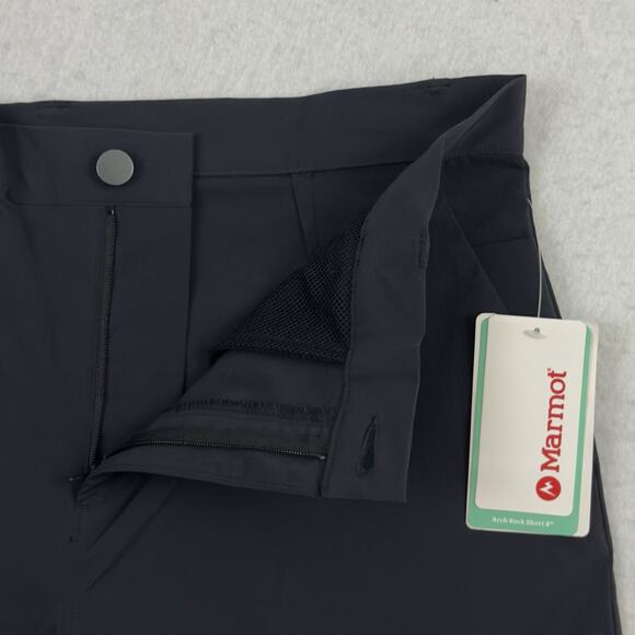 Marmot Arch Rock Shorts Men 34 Black Stretch Nylon Hiking Travel Short 8” NWT - Picture 8 of 13